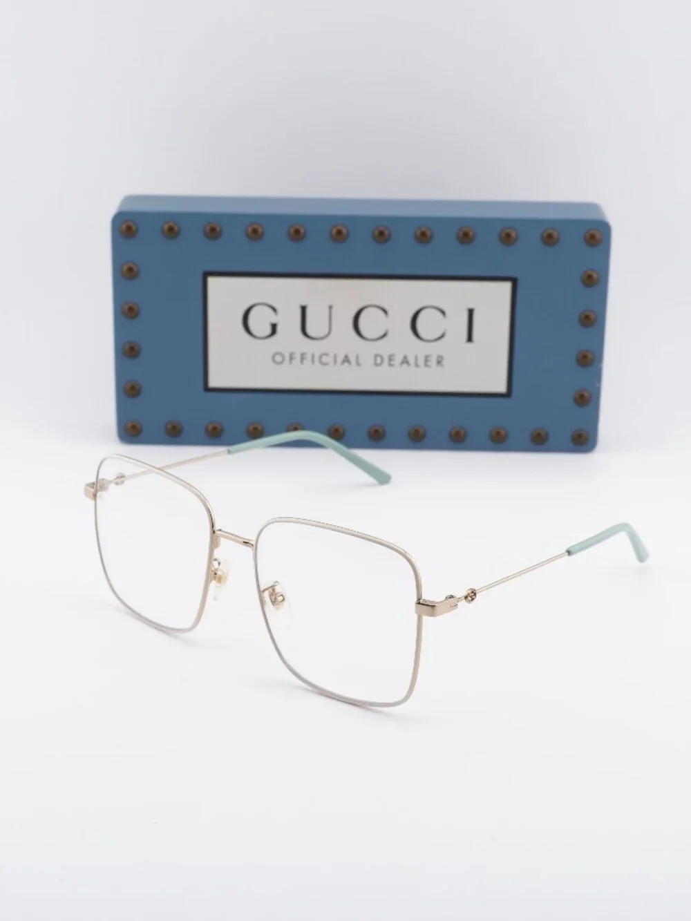 Gucci GG0445O 004 Square Eyeglasses – Gold 56mm